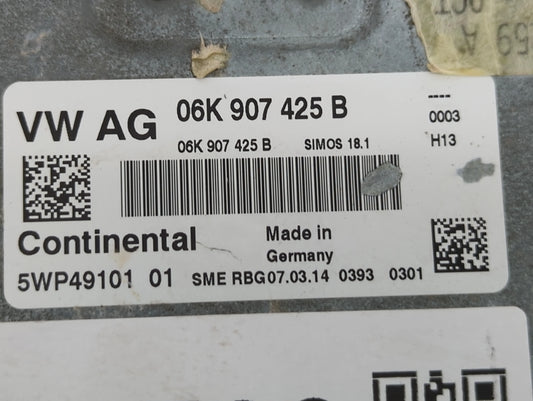 2015 Audi A3 PCM Engine Computer ECU ECM PCU OEM P/N:06K 907 425 B Fits 2016 2017 OEM Used Auto Parts SKU: 496760